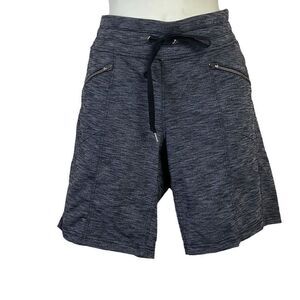 Athleta Heathered Grey Drawstring Bike Shorts Size Small
